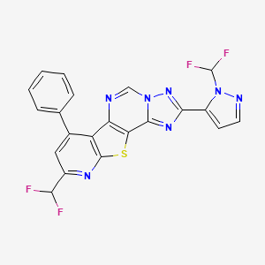 13-(difluoromethyl)-4-[2-(difluoromethyl)pyrazol-3-yl]-11-phenyl-16-thia-3,5,6,8,14-pentazatetracyclo[7.7.0.02,6.010,15]hexadeca-1(9),2,4,7,10(15),11,13-heptaene