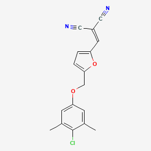 ({5-[(4-Chloro-3,5-dimethylphenoxy)methyl]furan-2-yl}methylidene)propanedinitrile