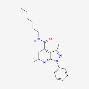 N-hexyl-3,6-dimethyl-1-phenyl-1H-pyrazolo[3,4-b]pyridine-4-carboxamide