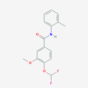 molecular formula C16H15F2NO3 B10960888 4-(difluoromethoxy)-3-methoxy-N-(2-methylphenyl)benzamide 