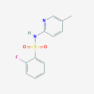 molecular formula C12H11FN2O2S B10960890 2-fluoro-N-(5-methylpyridin-2-yl)benzenesulfonamide 