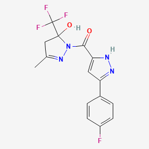 [5-(4-fluorophenyl)-1H-pyrazol-3-yl][5-hydroxy-3-methyl-5-(trifluoromethyl)-4,5-dihydro-1H-pyrazol-1-yl]methanone