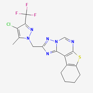 2-{[4-chloro-5-methyl-3-(trifluoromethyl)-1H-pyrazol-1-yl]methyl}-8,9,10,11-tetrahydro[1]benzothieno[3,2-e][1,2,4]triazolo[1,5-c]pyrimidine