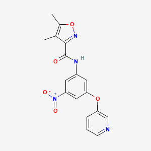 4,5-dimethyl-N-[3-nitro-5-(pyridin-3-yloxy)phenyl]-1,2-oxazole-3-carboxamide