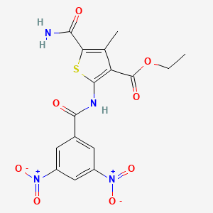 Ethyl 5-carbamoyl-2-{[(3,5-dinitrophenyl)carbonyl]amino}-4-methylthiophene-3-carboxylate