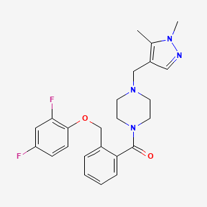 {2-[(2,4-difluorophenoxy)methyl]phenyl}{4-[(1,5-dimethyl-1H-pyrazol-4-yl)methyl]piperazin-1-yl}methanone