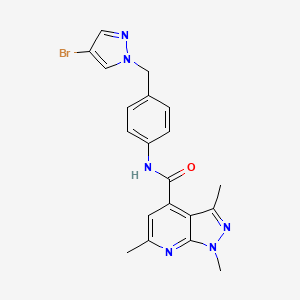 N-{4-[(4-bromo-1H-pyrazol-1-yl)methyl]phenyl}-1,3,6-trimethyl-1H-pyrazolo[3,4-b]pyridine-4-carboxamide