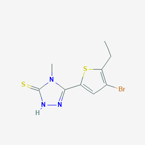 molecular formula C9H10BrN3S2 B10961030 5-(4-bromo-5-ethylthiophen-2-yl)-4-methyl-4H-1,2,4-triazole-3-thiol 