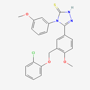 molecular formula C23H20ClN3O3S B10961056 5-{3-[(2-chlorophenoxy)methyl]-4-methoxyphenyl}-4-(3-methoxyphenyl)-4H-1,2,4-triazole-3-thiol 