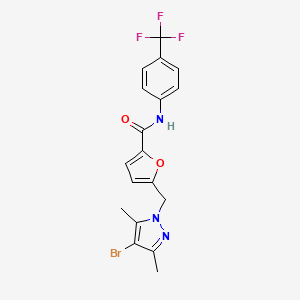 5-[(4-bromo-3,5-dimethyl-1H-pyrazol-1-yl)methyl]-N-[4-(trifluoromethyl)phenyl]furan-2-carboxamide