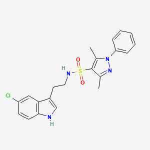 molecular formula C21H21ClN4O2S B10961109 N-[2-(5-chloro-1H-indol-3-yl)ethyl]-3,5-dimethyl-1-phenyl-1H-pyrazole-4-sulfonamide 