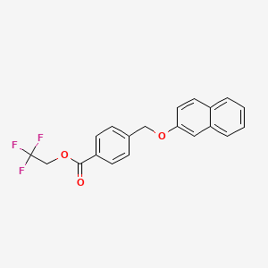 molecular formula C20H15F3O3 B10961120 2,2,2-Trifluoroethyl 4-[(naphthalen-2-yloxy)methyl]benzoate 