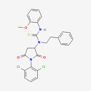 1-[1-(2,6-Dichlorophenyl)-2,5-dioxopyrrolidin-3-yl]-3-(2-methoxyphenyl)-1-(2-phenylethyl)thiourea