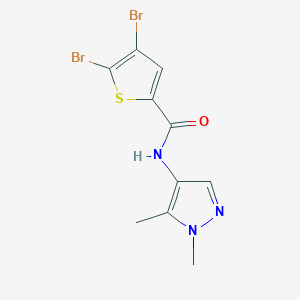 molecular formula C10H9Br2N3OS B10961154 4,5-dibromo-N-(1,5-dimethyl-1H-pyrazol-4-yl)thiophene-2-carboxamide 