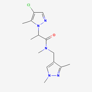 molecular formula C14H20ClN5O B10961169 2-(4-chloro-5-methyl-1H-pyrazol-1-yl)-N-[(1,3-dimethyl-1H-pyrazol-4-yl)methyl]-N-methylpropanamide 