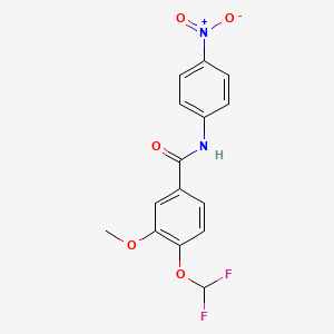 molecular formula C15H12F2N2O5 B10961176 4-(difluoromethoxy)-3-methoxy-N-(4-nitrophenyl)benzamide 