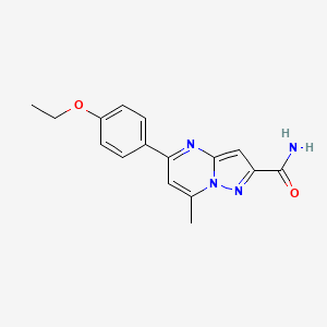 molecular formula C16H16N4O2 B10961207 5-(4-Ethoxyphenyl)-7-methylpyrazolo[1,5-a]pyrimidine-2-carboxamide 