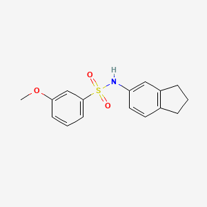 molecular formula C16H17NO3S B10961214 N-(2,3-dihydro-1H-inden-5-yl)-3-methoxybenzenesulfonamide 