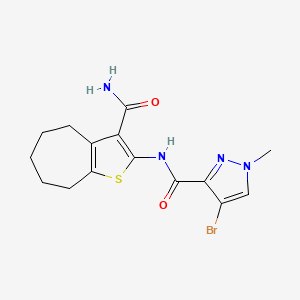 4-bromo-N-(3-carbamoyl-5,6,7,8-tetrahydro-4H-cyclohepta[b]thiophen-2-yl)-1-methyl-1H-pyrazole-3-carboxamide