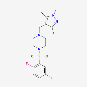 molecular formula C17H22F2N4O2S B10961238 1-[(2,5-difluorophenyl)sulfonyl]-4-[(1,3,5-trimethyl-1H-pyrazol-4-yl)methyl]piperazine 