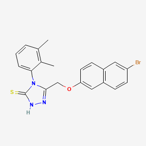 molecular formula C21H18BrN3OS B10961256 5-{[(6-bromonaphthalen-2-yl)oxy]methyl}-4-(2,3-dimethylphenyl)-4H-1,2,4-triazole-3-thiol 