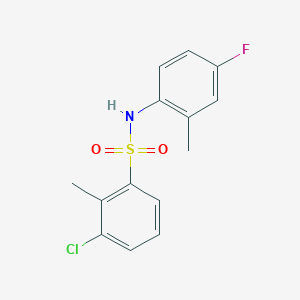 molecular formula C14H13ClFNO2S B10961266 3-chloro-N-(4-fluoro-2-methylphenyl)-2-methylbenzenesulfonamide 