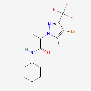 2-[4-bromo-5-methyl-3-(trifluoromethyl)-1H-pyrazol-1-yl]-N-cyclohexylpropanamide