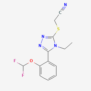 ({5-[2-(difluoromethoxy)phenyl]-4-ethyl-4H-1,2,4-triazol-3-yl}sulfanyl)acetonitrile