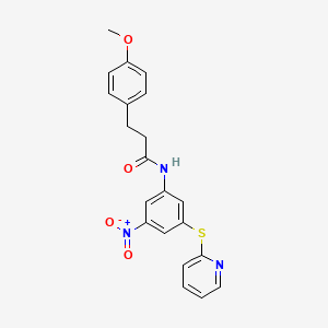 3-(4-methoxyphenyl)-N-[3-nitro-5-(pyridin-2-ylsulfanyl)phenyl]propanamide