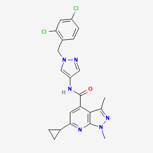 6-cyclopropyl-N-[1-(2,4-dichlorobenzyl)-1H-pyrazol-4-yl]-1,3-dimethyl-1H-pyrazolo[3,4-b]pyridine-4-carboxamide