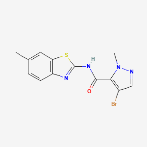 4-bromo-1-methyl-N-(6-methyl-1,3-benzothiazol-2-yl)-1H-pyrazole-5-carboxamide