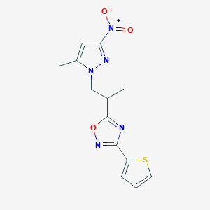 5-[1-(5-methyl-3-nitro-1H-pyrazol-1-yl)propan-2-yl]-3-(thiophen-2-yl)-1,2,4-oxadiazole