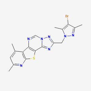 4-[(4-bromo-3,5-dimethylpyrazol-1-yl)methyl]-11,13-dimethyl-16-thia-3,5,6,8,14-pentazatetracyclo[7.7.0.02,6.010,15]hexadeca-1(9),2,4,7,10(15),11,13-heptaene