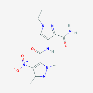 4-{[(1,3-dimethyl-4-nitro-1H-pyrazol-5-yl)carbonyl]amino}-1-ethyl-1H-pyrazole-3-carboxamide