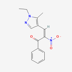 (2E)-3-(1-ethyl-5-methyl-1H-pyrazol-4-yl)-2-nitro-1-phenylprop-2-en-1-one