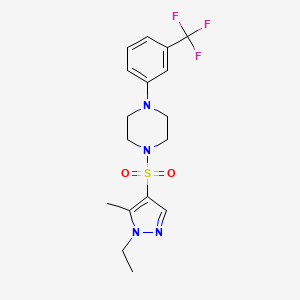 molecular formula C17H21F3N4O2S B10961357 1-[(1-ethyl-5-methyl-1H-pyrazol-4-yl)sulfonyl]-4-[3-(trifluoromethyl)phenyl]piperazine 