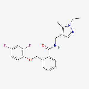 2-[(2,4-difluorophenoxy)methyl]-N-[(1-ethyl-5-methyl-1H-pyrazol-4-yl)methyl]benzamide