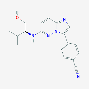 molecular formula C18H19N5O B109614 4-(6-{[(1s)-1-(羟甲基)-2-甲基丙基]氨基}咪唑并[1,2-B]哒嗪-3-基)苯甲腈 CAS No. 61970-08-9