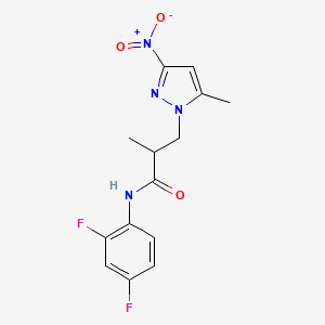 N-(2,4-difluorophenyl)-2-methyl-3-(5-methyl-3-nitro-1H-pyrazol-1-yl)propanamide