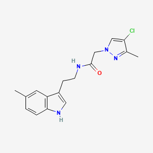 2-(4-chloro-3-methyl-1H-pyrazol-1-yl)-N-[2-(5-methyl-1H-indol-3-yl)ethyl]acetamide