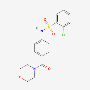 molecular formula C17H17ClN2O4S B10961456 2-chloro-N-[4-(morpholin-4-ylcarbonyl)phenyl]benzenesulfonamide 