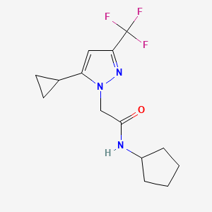 N-cyclopentyl-2-[5-cyclopropyl-3-(trifluoromethyl)-1H-pyrazol-1-yl]acetamide