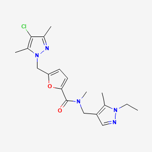 5-[(4-chloro-3,5-dimethyl-1H-pyrazol-1-yl)methyl]-N-[(1-ethyl-5-methyl-1H-pyrazol-4-yl)methyl]-N-methylfuran-2-carboxamide