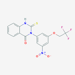 molecular formula C16H10F3N3O4S B10961500 3-[3-nitro-5-(2,2,2-trifluoroethoxy)phenyl]-2-sulfanylquinazolin-4(3H)-one 