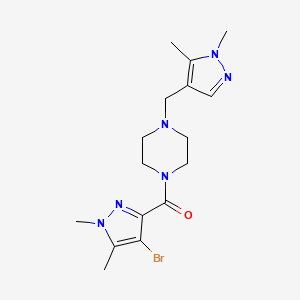 molecular formula C16H23BrN6O B10961512 (4-bromo-1,5-dimethyl-1H-pyrazol-3-yl){4-[(1,5-dimethyl-1H-pyrazol-4-yl)methyl]piperazin-1-yl}methanone 