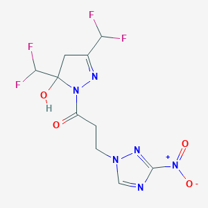 1-[3,5-bis(difluoromethyl)-5-hydroxy-4,5-dihydro-1H-pyrazol-1-yl]-3-(3-nitro-1H-1,2,4-triazol-1-yl)propan-1-one