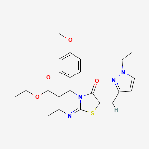 ethyl (2E)-2-[(1-ethyl-1H-pyrazol-3-yl)methylidene]-5-(4-methoxyphenyl)-7-methyl-3-oxo-2,3-dihydro-5H-[1,3]thiazolo[3,2-a]pyrimidine-6-carboxylate