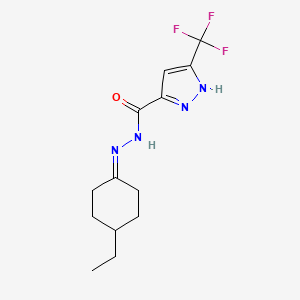 molecular formula C13H17F3N4O B10961530 N'-(4-ethylcyclohexylidene)-3-(trifluoromethyl)-1H-pyrazole-5-carbohydrazide 