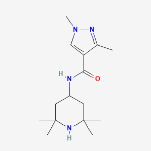 molecular formula C15H26N4O B10961542 1,3-dimethyl-N-(2,2,6,6-tetramethylpiperidin-4-yl)-1H-pyrazole-4-carboxamide 