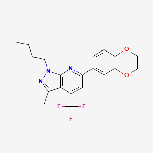 1-butyl-6-(2,3-dihydro-1,4-benzodioxin-6-yl)-3-methyl-4-(trifluoromethyl)-1H-pyrazolo[3,4-b]pyridine